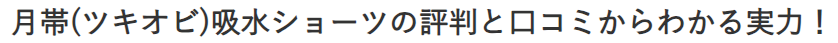 月帯(ツキオビ)吸水ショーツは買うべき？口コミと評判から見るリアルな評価